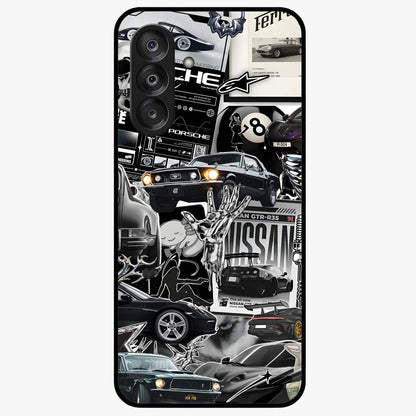 Aesthetic Dark Love Glass Case showing flat back view with dark romantic artwork and glossy glass finish.
