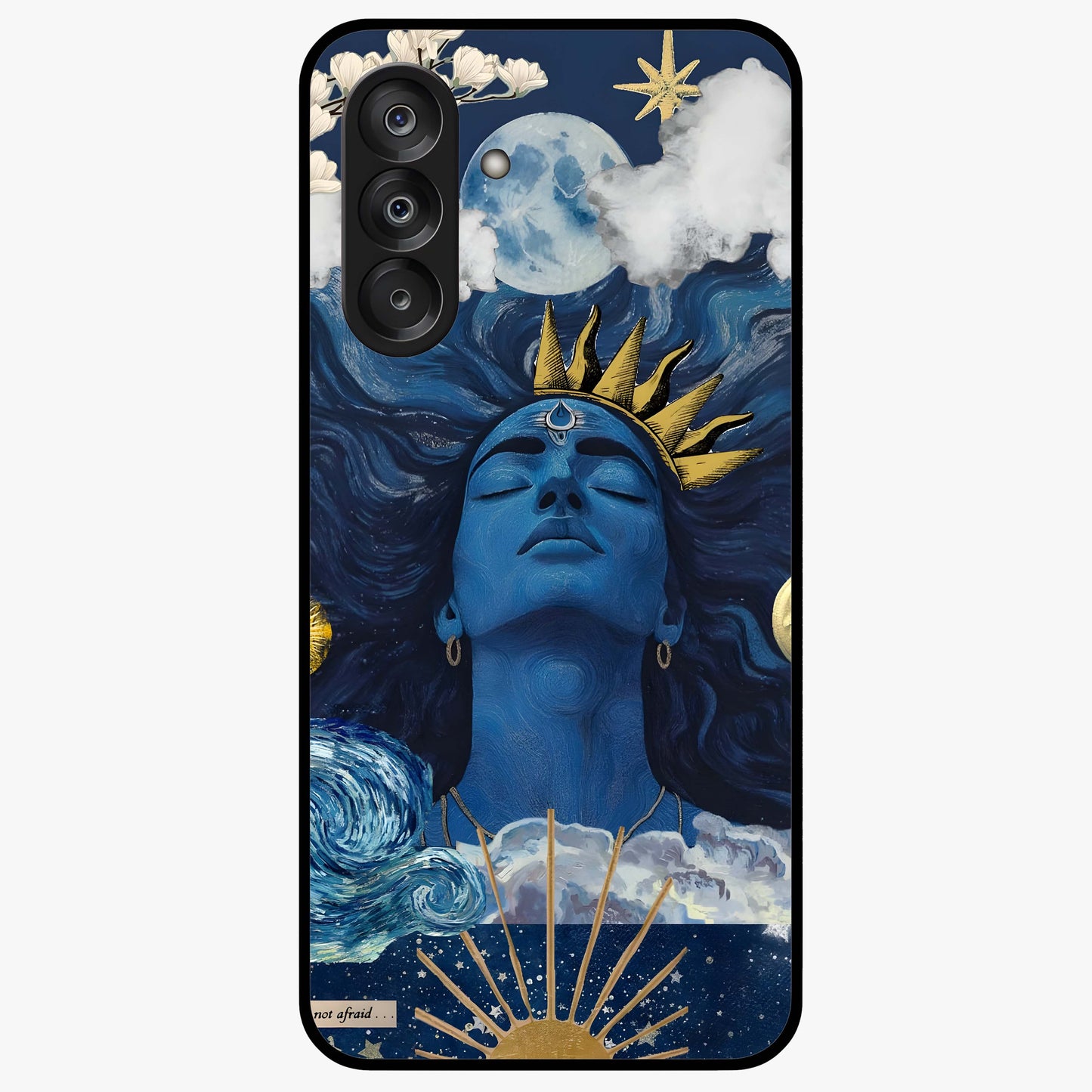 Aesthetic Lord Shiva Glass Case showing flat back view with divine Shiva artwork and glossy glass finish.