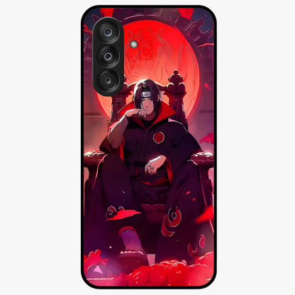 Blood Moon Sovereign Glass Case showing flat back view with mystical blood moon artwork and glossy glass finish.