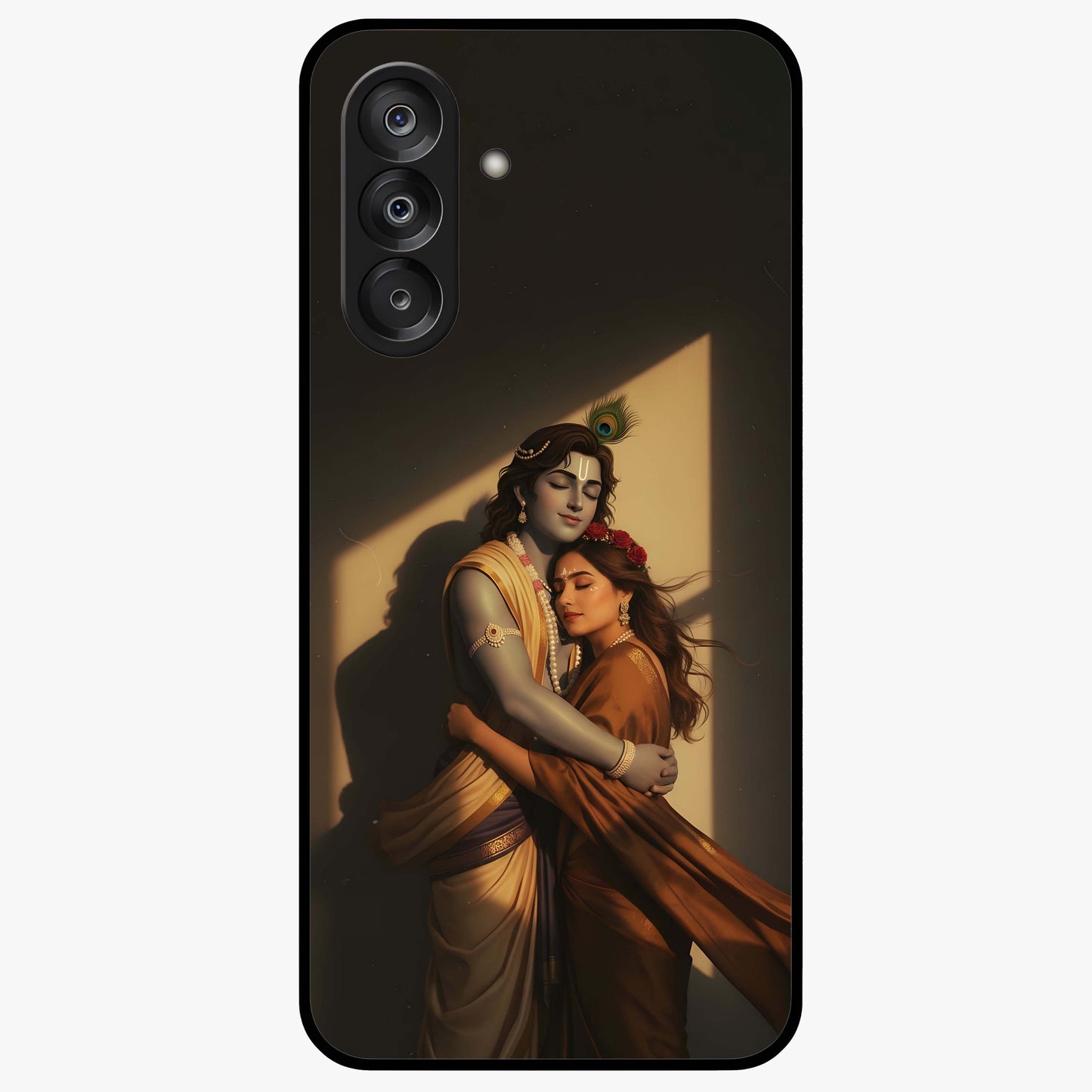 Divine Eternal Love Glass Case showing flat back view with spiritual love themed artwork and glossy glass finish.