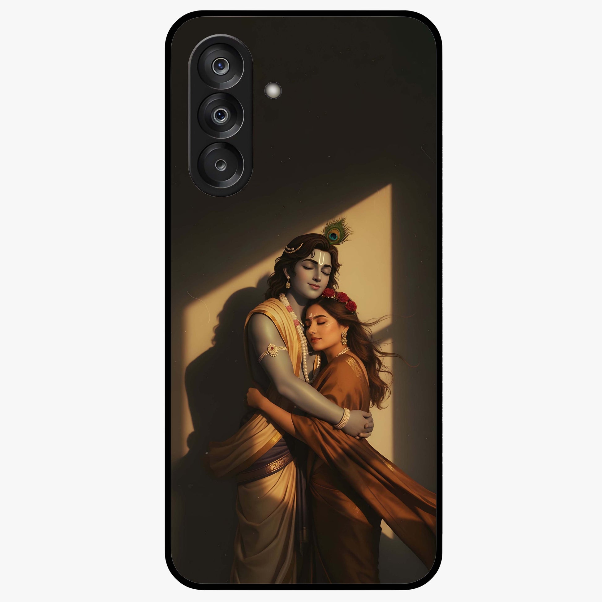 Divine Eternal Love Glass Case showing flat back view with spiritual love themed artwork and glossy glass finish.