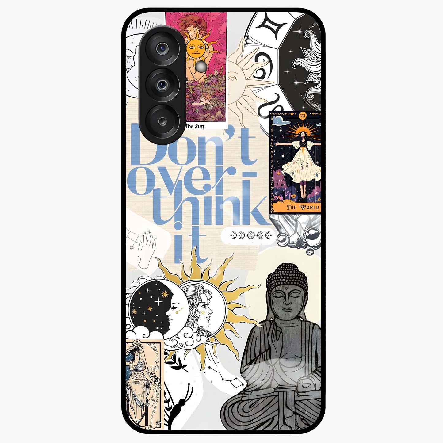Ethereal Thoughts Glass Case showing flat back view with dreamy artistic artwork and glossy glass finish.