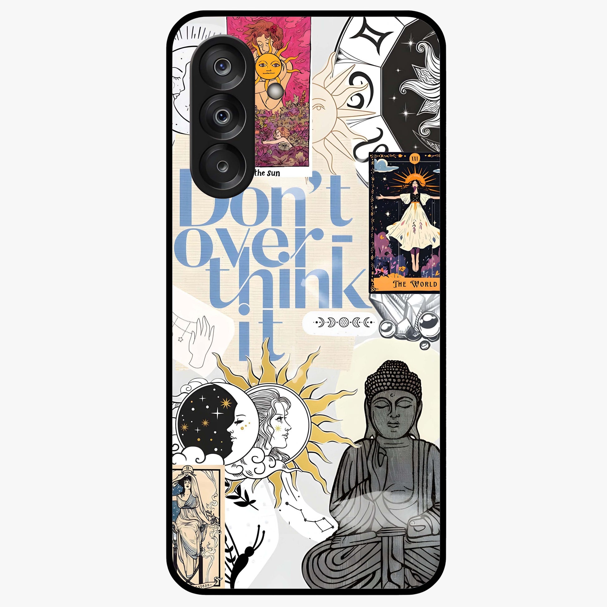 Ethereal Thoughts Glass Case showing flat back view with dreamy artistic artwork and glossy glass finish.
