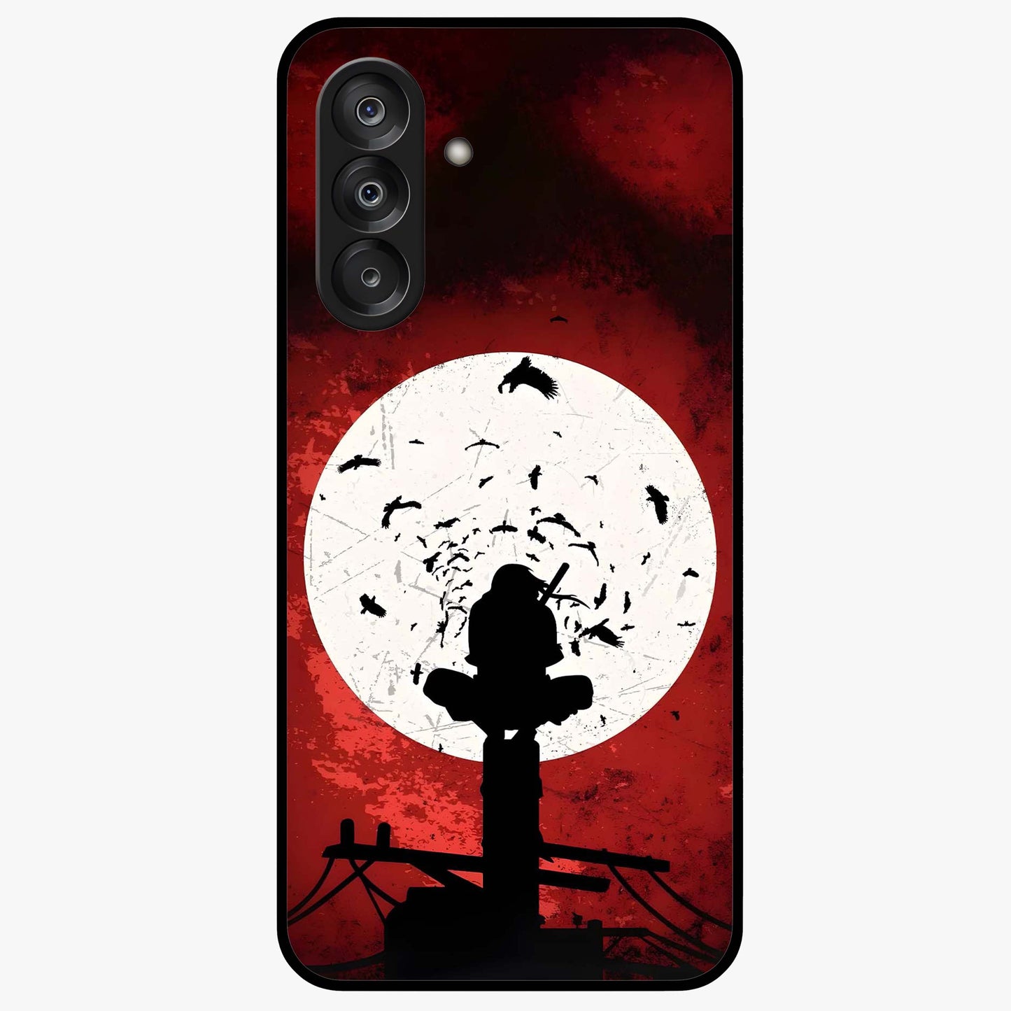 Itachi Limited Edition Naruto Anime Glass Case showing flat back view with iconic anime character artwork and glossy glass finish.