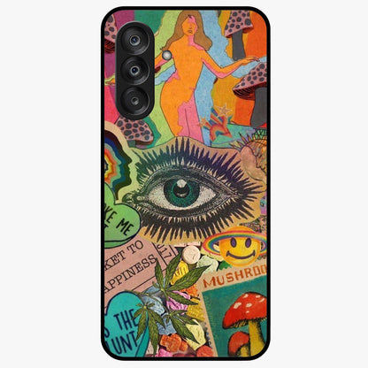 Mystic Eye Wonderland Glass Case showing flat back view with mystical eye themed artwork and glossy glass finish.