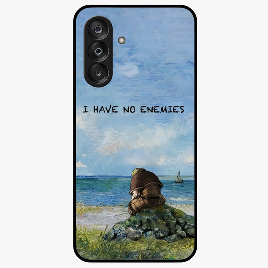 Peace Beyond War Glass Case showing flat back view with symbolic peace themed artwork and glossy glass finish.