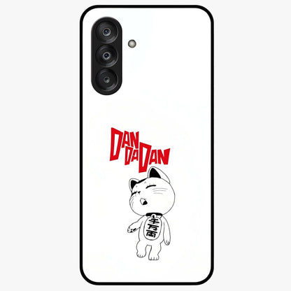 Playful Spirit Charm Glass Case showing flat back view with cheerful charm themed artwork and glossy glass finish.