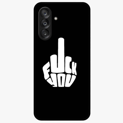 Rebel Mode On Glass Case showing flat back view with bold rebellious typography artwork and glossy glass finish.