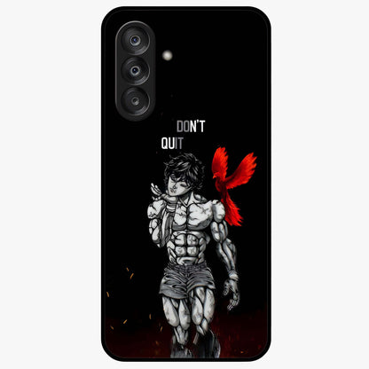 Rise Beyond Limits Glass Case showing flat back view with motivational typography artwork and glossy glass finish.