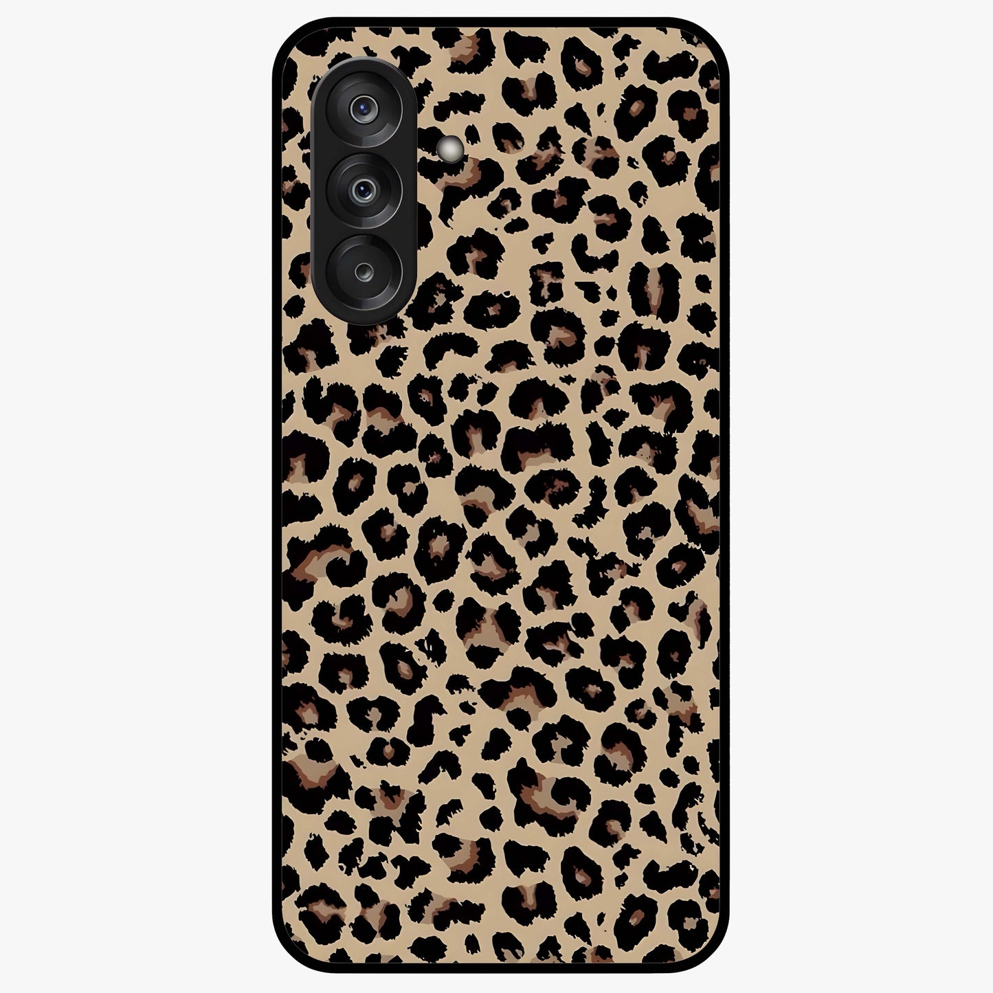 Savage Chic Pattern Glass Case showing flat back view with stylish patterned artwork and glossy glass finish.