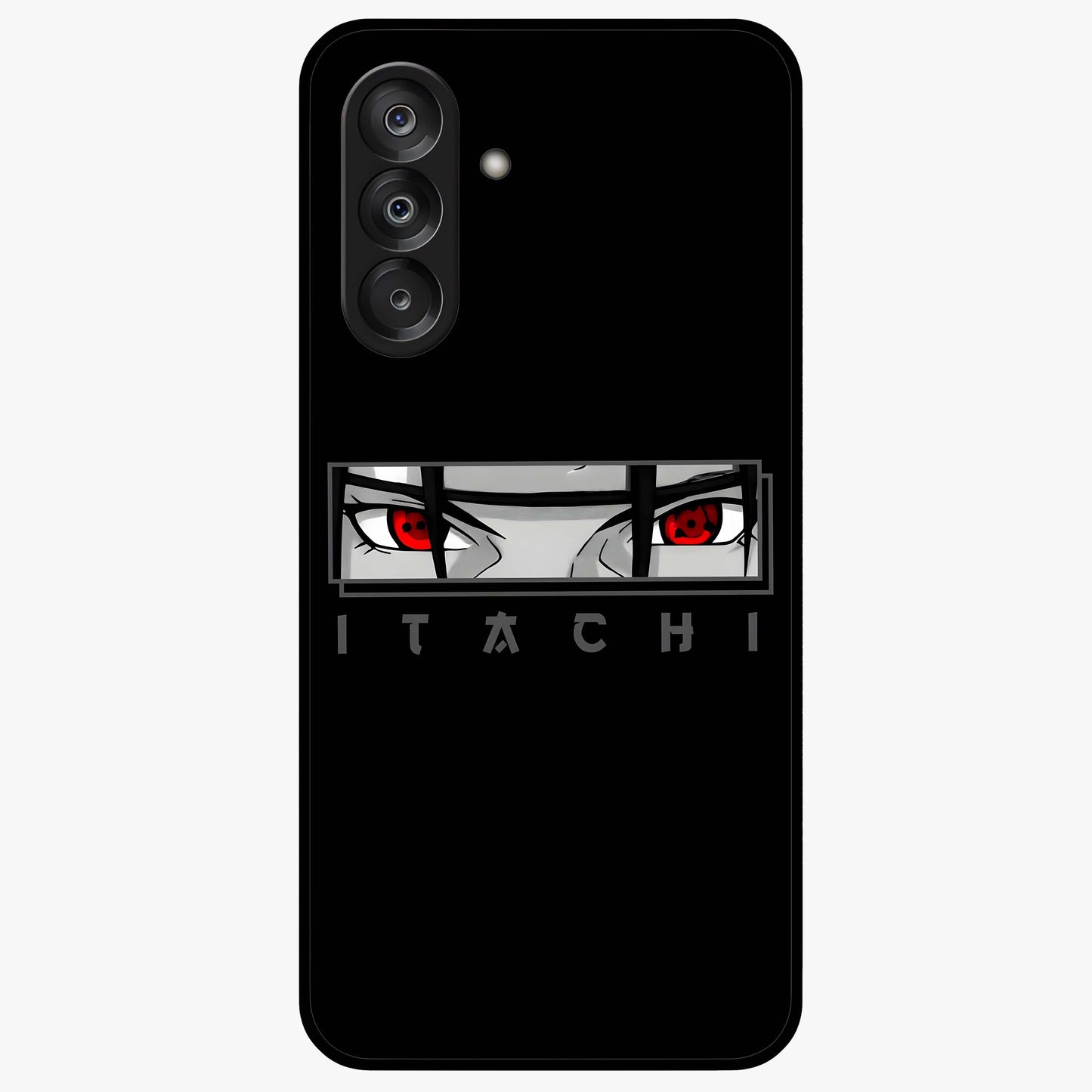 Scarlet Gaze Dominance Glass Case showing flat back view with striking red themed artwork and glossy glass finish.