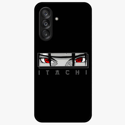 Scarlet Gaze Dominance Glass Case showing flat back view with striking red themed artwork and glossy glass finish.