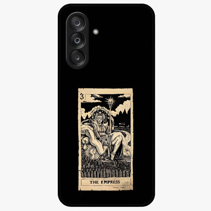 The Empress Glass Case showing flat back view with regal feminine artwork and glossy glass finish.