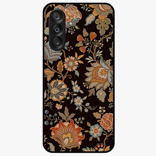 Vintage Floral Dream Glass Case showing flat back view with classic floral artwork and glossy glass finish.