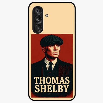 Vintage Mafia Authority Glass Case showing flat back view with bold vintage mafia inspired artwork and glossy glass finish.