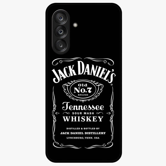 Vintage Whiskey Heritage Glass Case showing flat back view with classic whiskey inspired artwork and glossy glass finish.