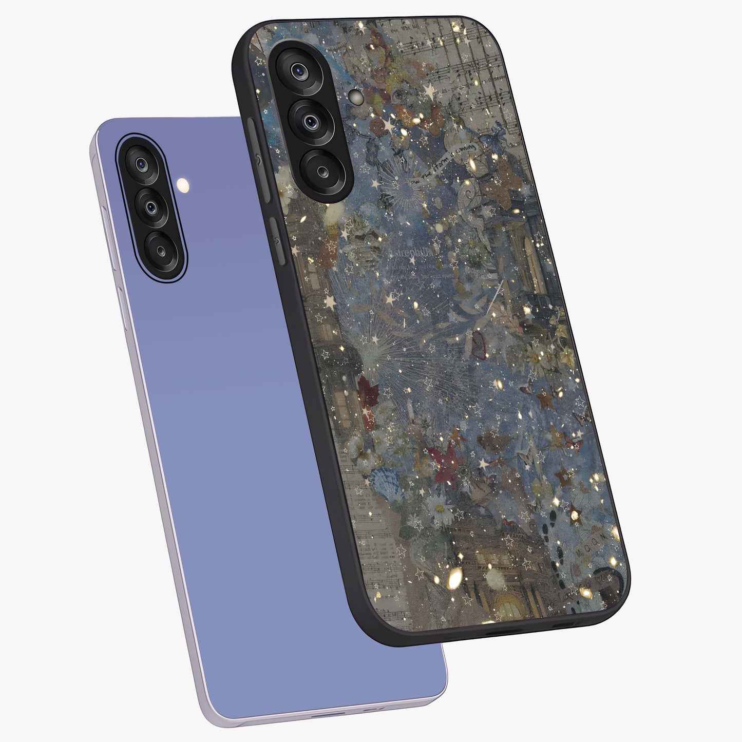Aesthetic Astrolophia Glass Case displayed in angled mockup highlighting artistic aesthetic elements and smooth glass surface.