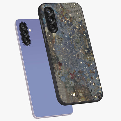 Aesthetic Astrolophia Glass Case displayed in angled mockup highlighting artistic aesthetic elements and smooth glass surface.