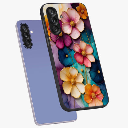 Artlyn Grace Flower Pattern Glass Case displayed in angled mockup highlighting delicate flower pattern design and smooth glass surface.