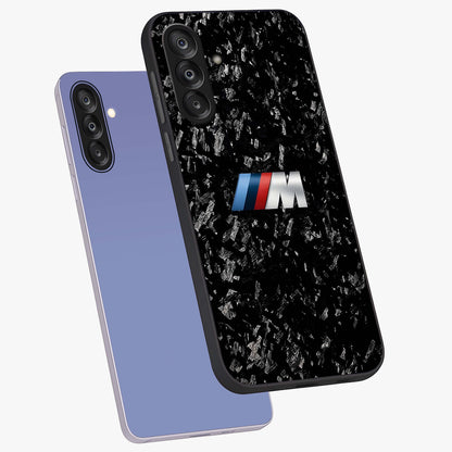 Carbon Speed Mark Glass Case displayed in angled mockup highlighting racing inspired carbon design and sleek aesthetic style.