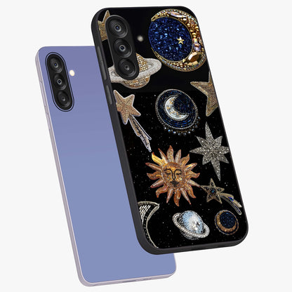 Celestial Gem Constellations Glass Case displayed in angled mockup highlighting gemstone inspired constellation design.