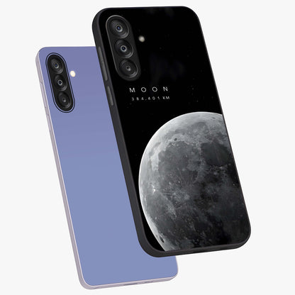 Cosmic Moon Glow Glass Case displayed in angled mockup highlighting celestial moon design with cosmic aesthetic theme.