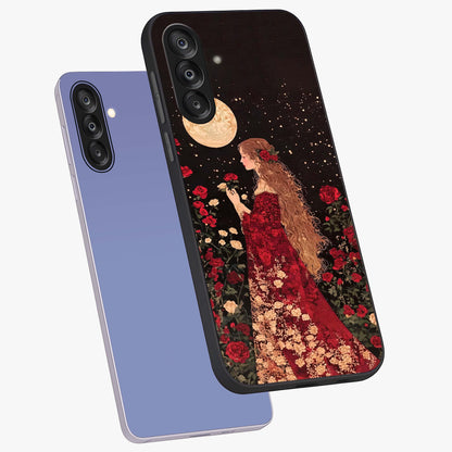 Crimson Dreams Glass Case displayed in angled mockup highlighting soft crimson aesthetic design with artistic theme.