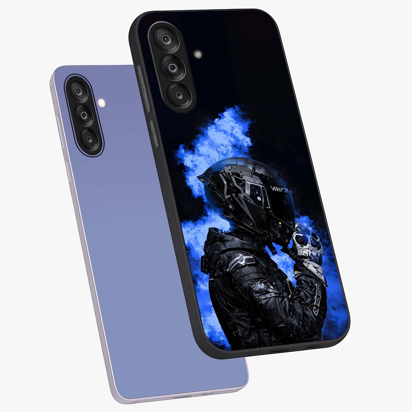 Cyber Sentinel Protocol Glass Case displayed in angled mockup highlighting digital cyber design with sci-fi aesthetic style.