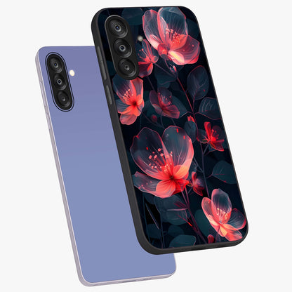 Dark Shade of Flower Glass Case displayed in angled mockup highlighting moody floral illustration with aesthetic dark tones.