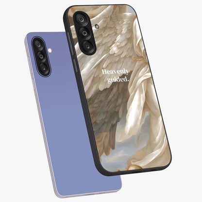 Divine Winged Grace Glass Case displayed in angled mockup highlighting graceful wing design with divine aesthetic style.