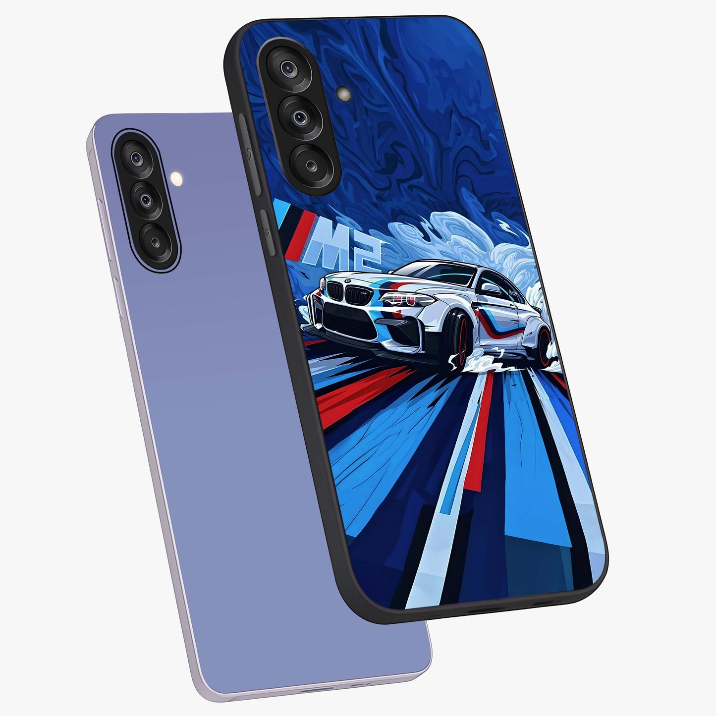 Drift Power Rush Glass Case displayed in angled mockup highlighting powerful drift car design with sporty aesthetic style.