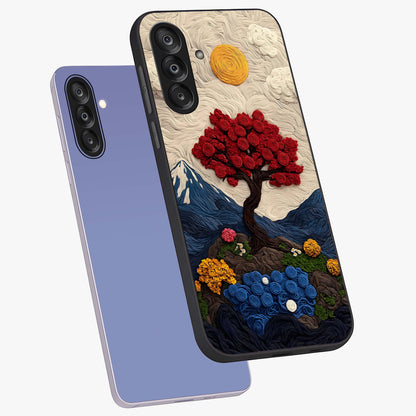 Eternal Nature Tapestry Glass Case displayed in angled mockup highlighting detailed botanical pattern with artistic aesthetic.