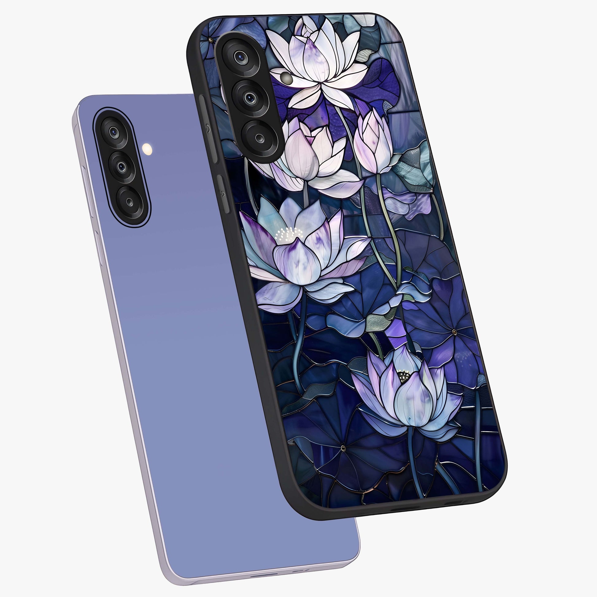 Gloss Petal Rush Glass Case displayed in angled mockup highlighting vibrant petal design with elegant floral aesthetic.