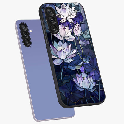 Gloss Petal Rush Glass Case displayed in angled mockup highlighting vibrant petal design with elegant floral aesthetic.