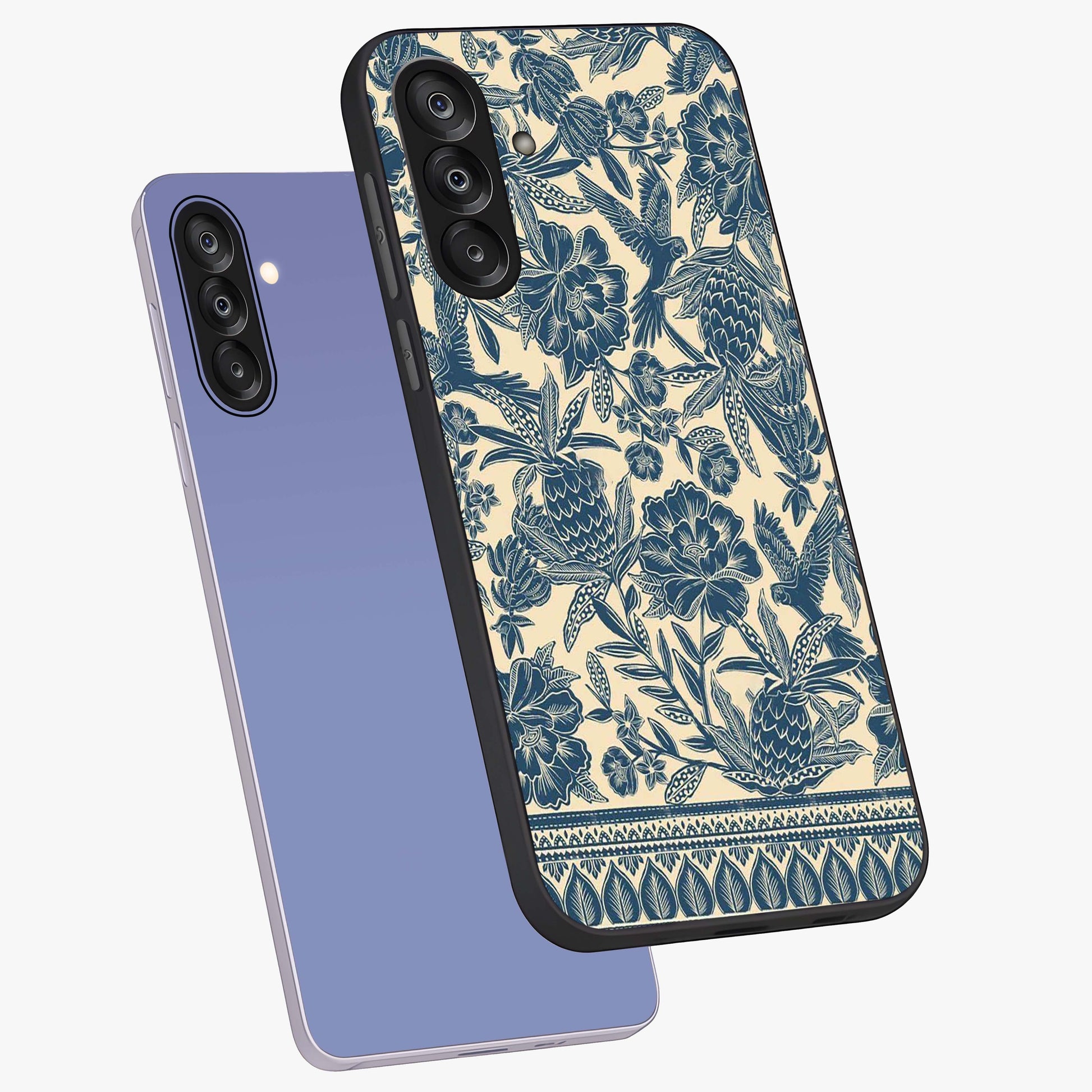 Heirloom Wild Bloom Glass Case displayed in angled mockup highlighting botanical bloom design with classic aesthetic style.