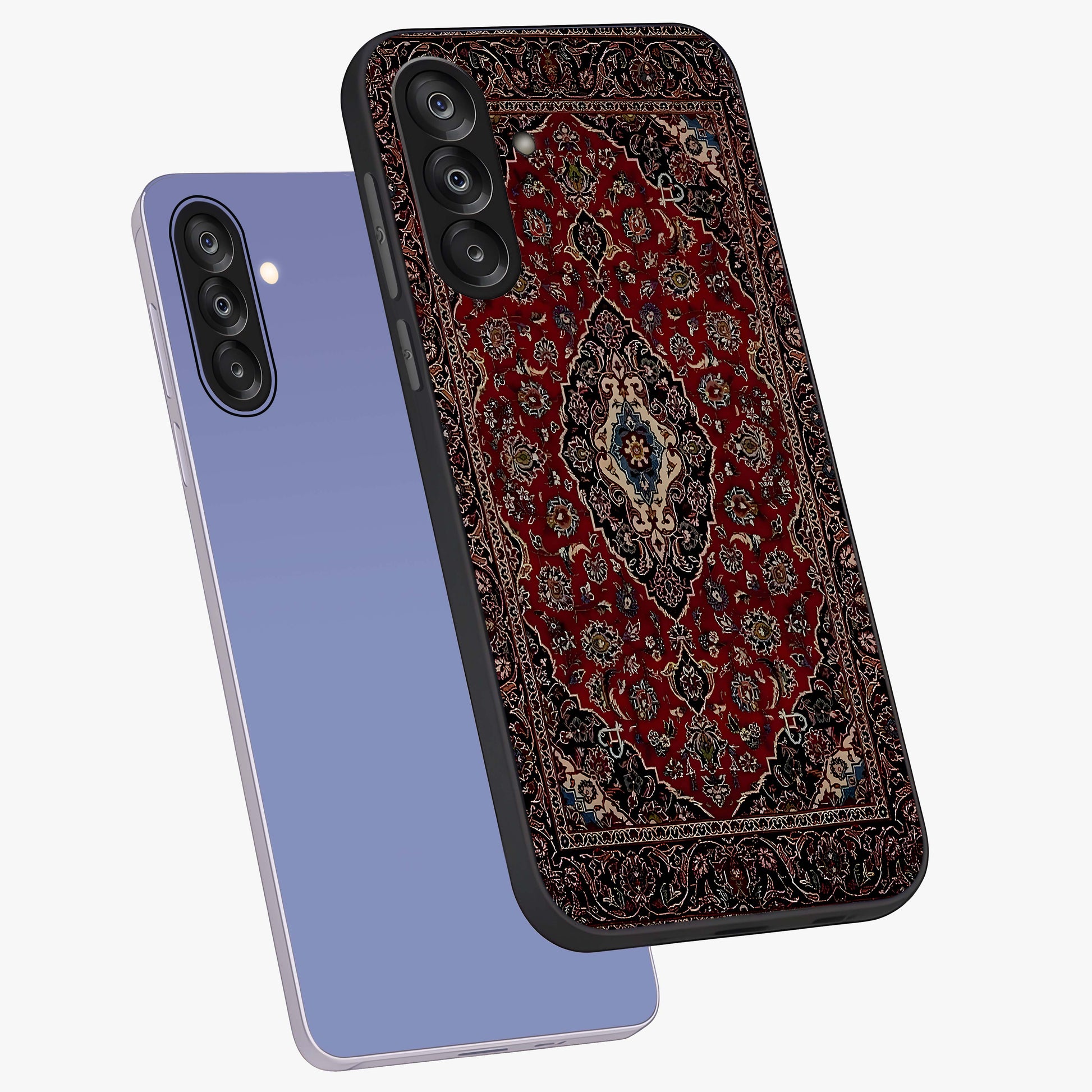 Heritage Carpet Royale Glass Case displayed in angled mockup highlighting intricate royal carpet design with heritage aesthetic.
