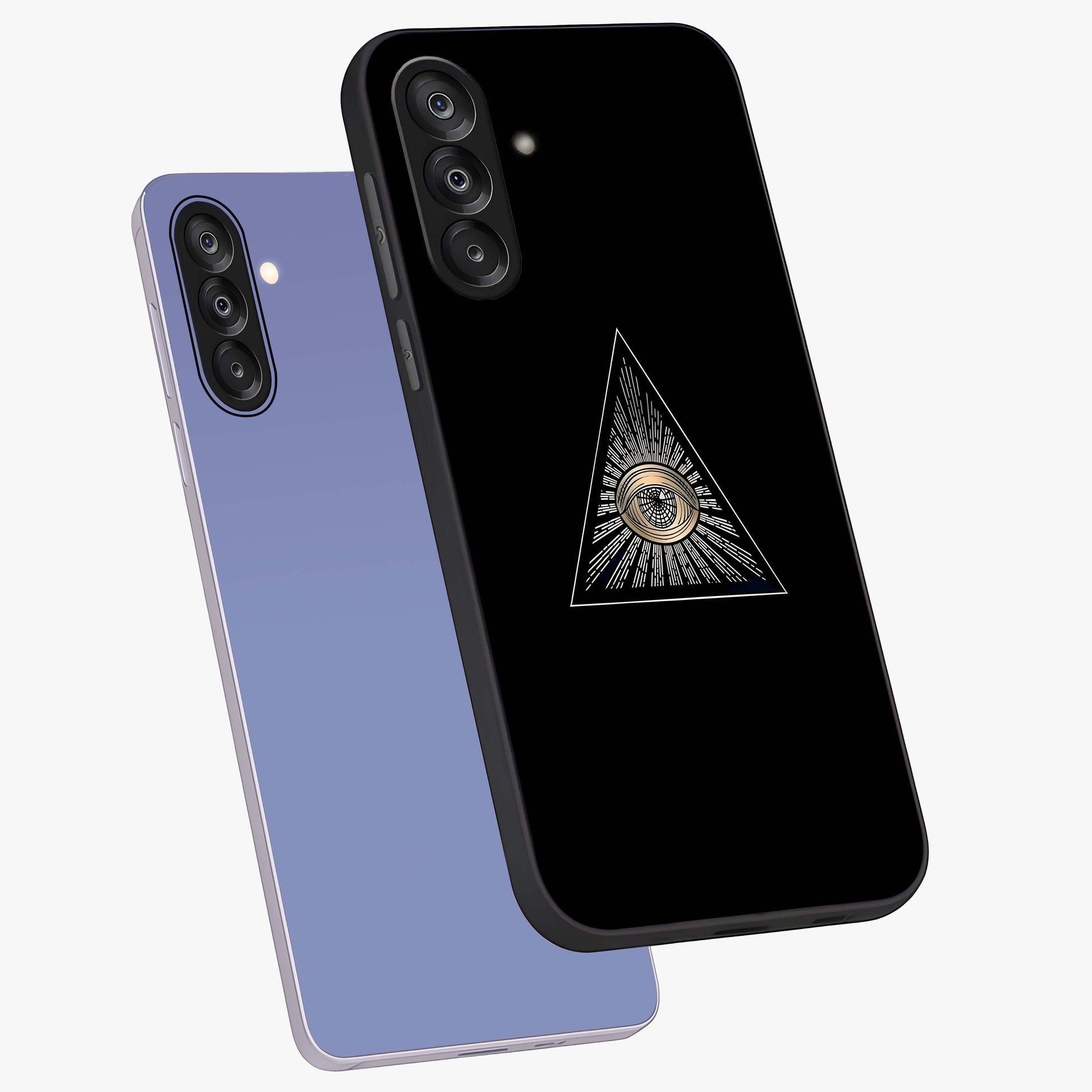 Illuminati Evil Glass Case displayed in angled mockup highlighting dark occult inspired design with bold aesthetic style.