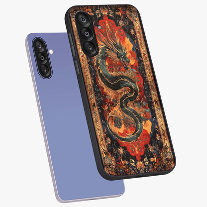 Inferno Dragon Soul Glass Case displayed in angled mockup highlighting powerful dragon illustration with inferno aesthetic.