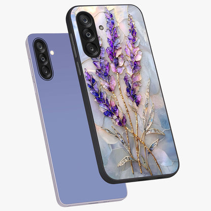 Lavender Dream Glow Glass Case displayed in angled mockup highlighting dreamy purple glow design with soft artistic style.