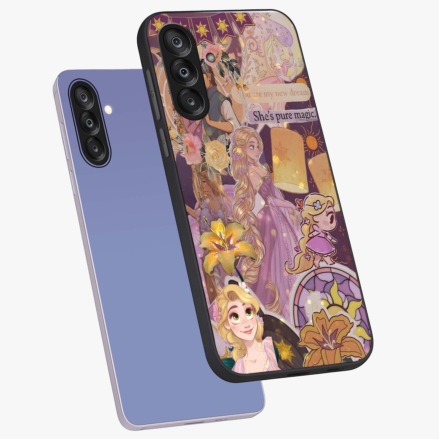 Magical Tangled Dream Glass Case displayed in angled mockup highlighting whimsical fantasy design with magical aesthetic.