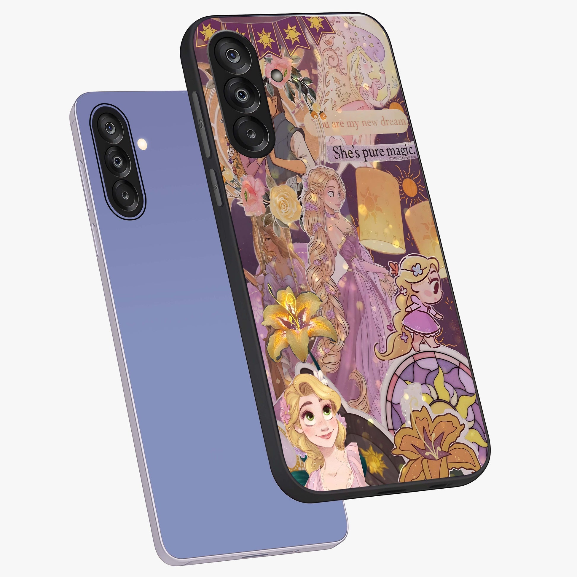 Magical Tangled Dream Glass Case displayed in angled mockup highlighting whimsical fantasy design with magical aesthetic.