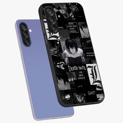 Midnight Chaos Mind Glass Case displayed in angled mockup highlighting chaotic artistic design with dramatic midnight aesthetic.