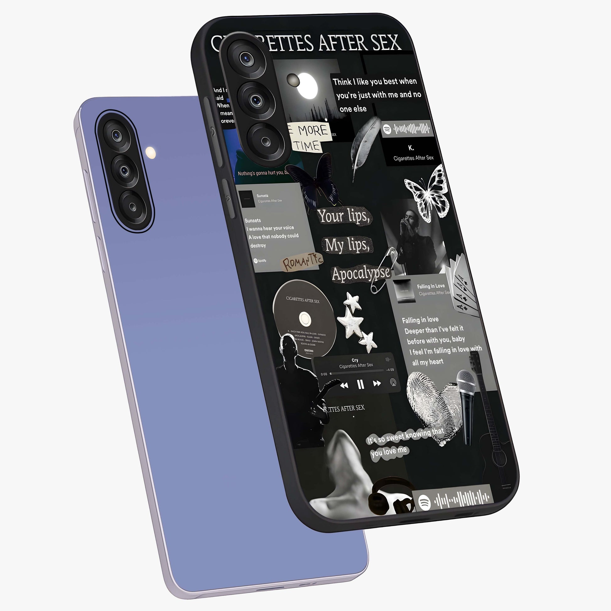 Midnight Love Echo Glass Case displayed in angled mockup highlighting elegant love inspired design with deep aesthetic style.