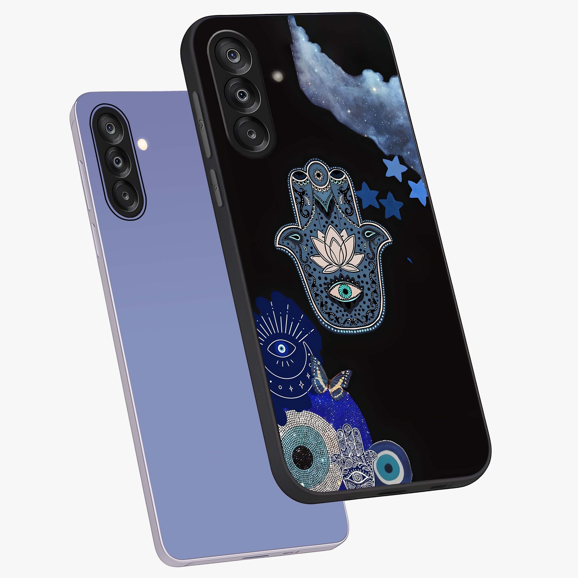 Mystic Hand Aura Glass Case displayed in angled mockup highlighting magical aura design with spiritual aesthetic style.