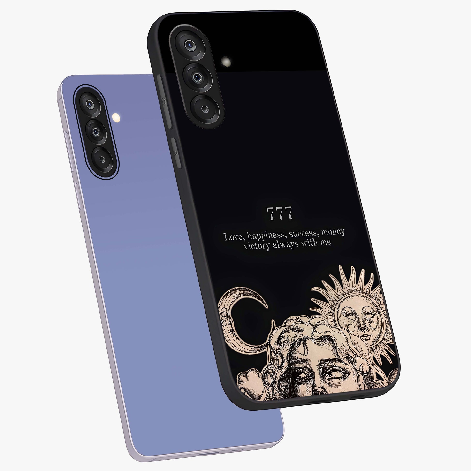 Mystic Victory Aura Glass Case displayed in angled mockup highlighting energetic aura design with bold mystical aesthetic.