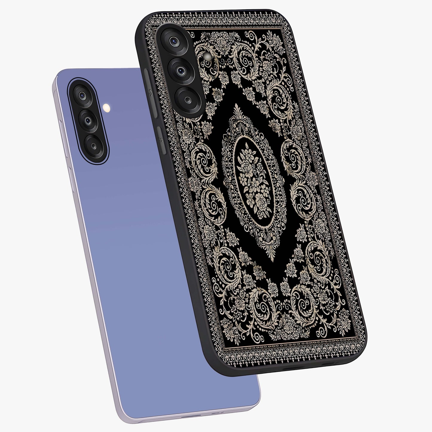 Noir Bloom Elegance Glass Case displayed in angled mockup highlighting refined flower design with stylish noir aesthetic.