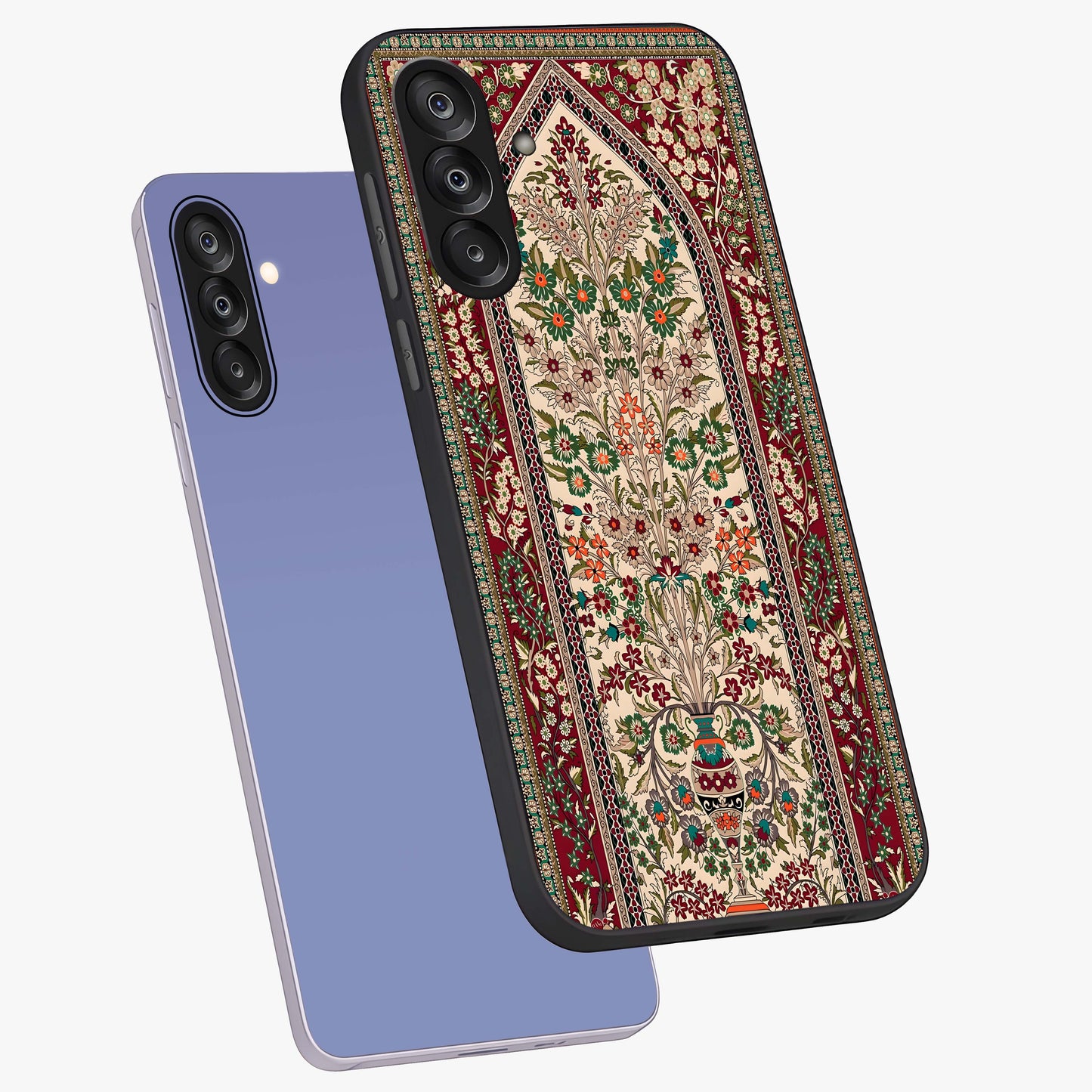 Persian Inspired Glass Case displayed in angled mockup highlighting intricate traditional design with elegant cultural aesthetic.
