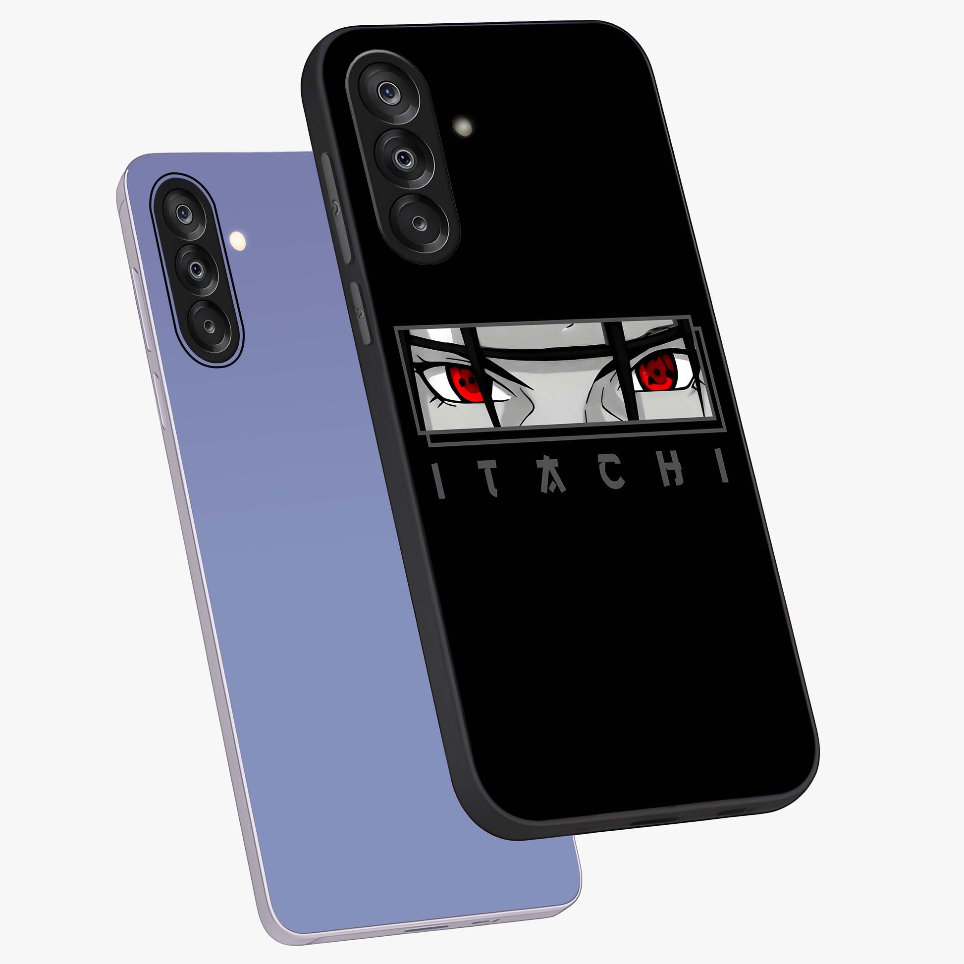 Scarlet Gaze Dominance Glass Case displayed in angled mockup highlighting intense visual design with bold scarlet aesthetic.