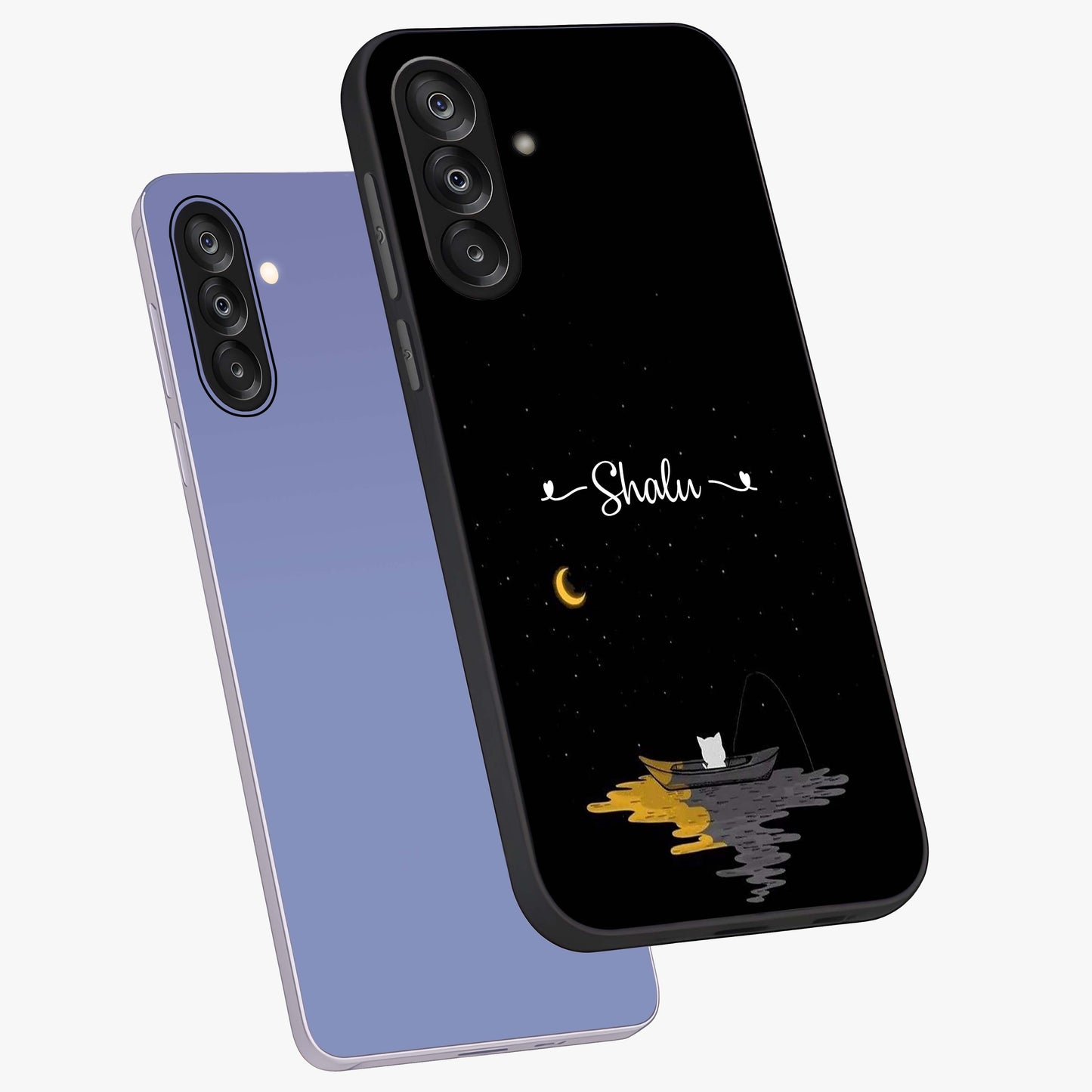 Silent Night Row Glass Case displayed in angled mockup highlighting peaceful evening design with dreamy night aesthetic.