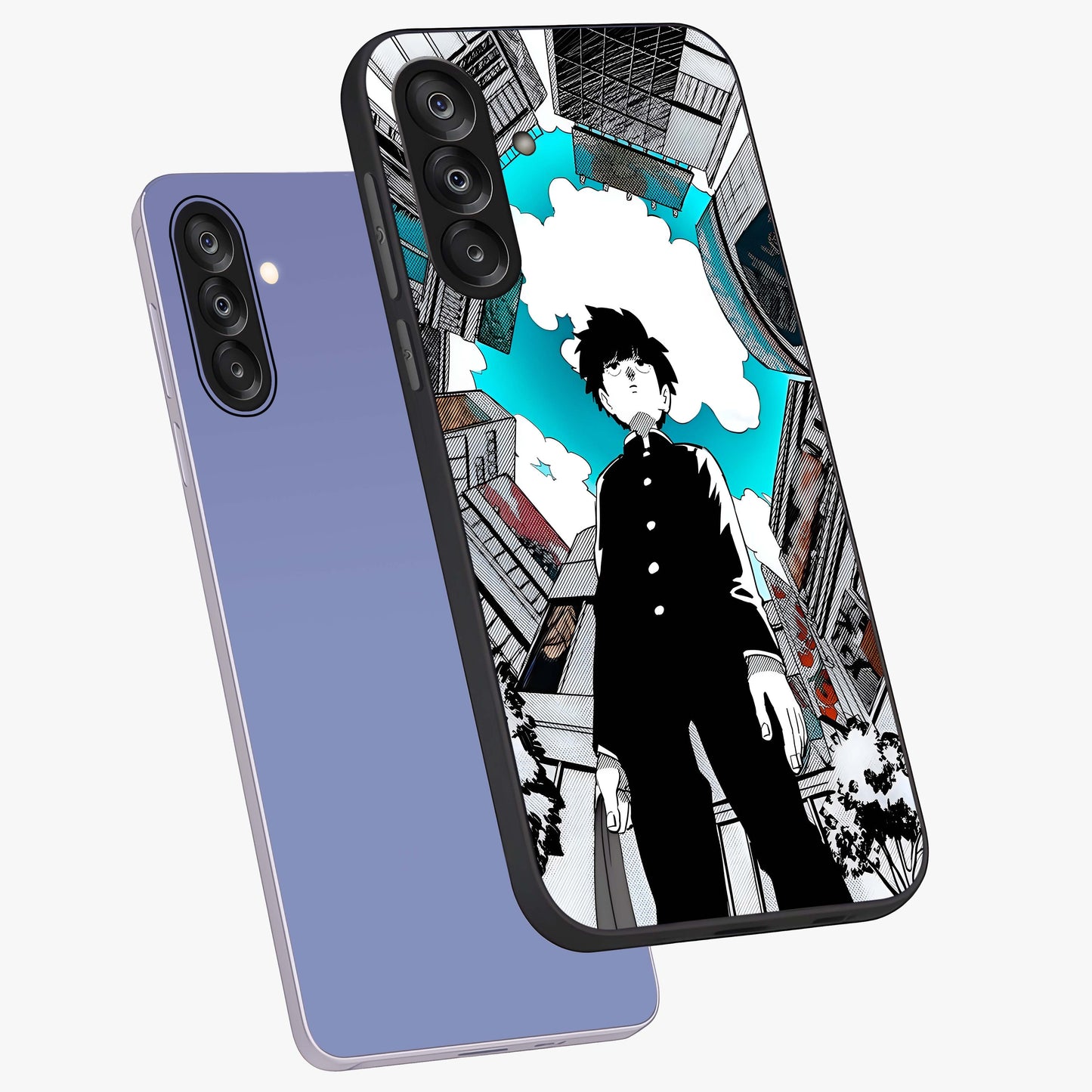 Silent Psychic Awakening Glass Case displayed in angled mockup highlighting spiritual awakening design with cosmic aesthetic.
